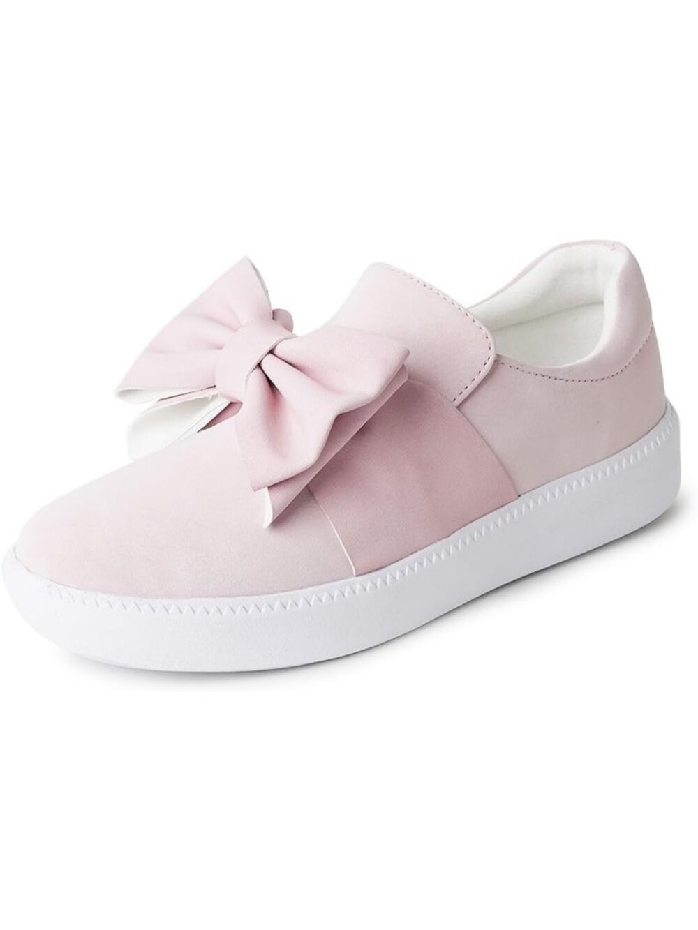 J Adams Women's Light Pink Slip On Bow Casual Comfort Platform Sneaker Shoes